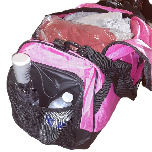 25" Pink Duffle Bag Gym Bag - Travel Bag - Carry-On Bag - Overnight Bag - Picture 9 of 11